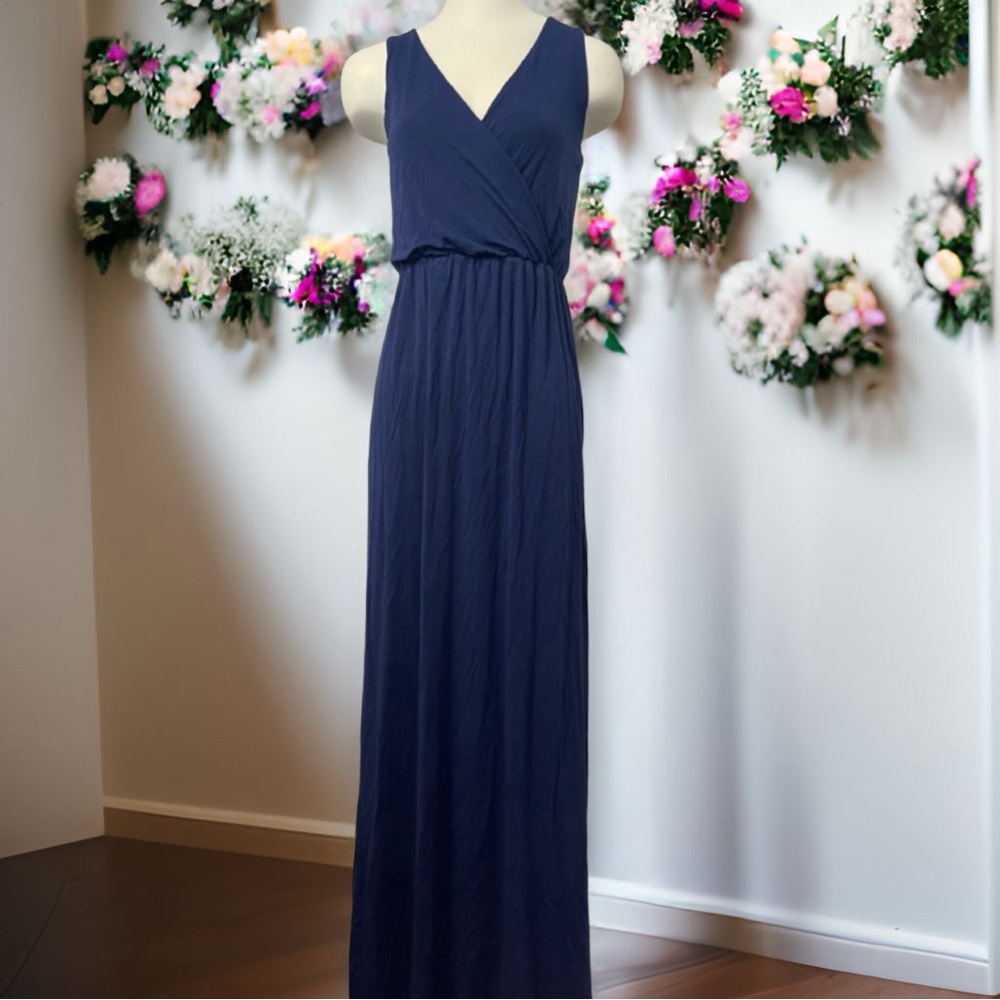 LUSH small stretch blue maxi dress sleeveless